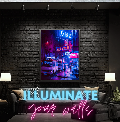 Choose from top-selling cyberpunk neon canvas wall art. Add a black floating frame to make your canvas stand out anywhere in the house. Being ready to hang out of the box and free shipping makes it a convenient way to style your home with quality decor.