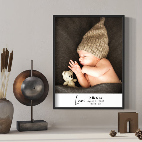 Personalized Newborn Wall Art: Custom Framed Print | Canvas | Poster