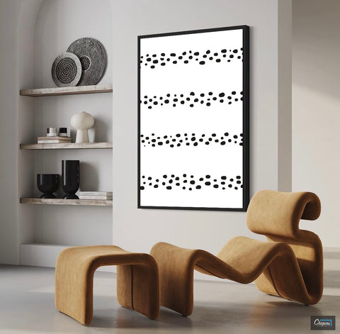 Abstract Minimalist Cheetah Print Line Art Wall Canvas